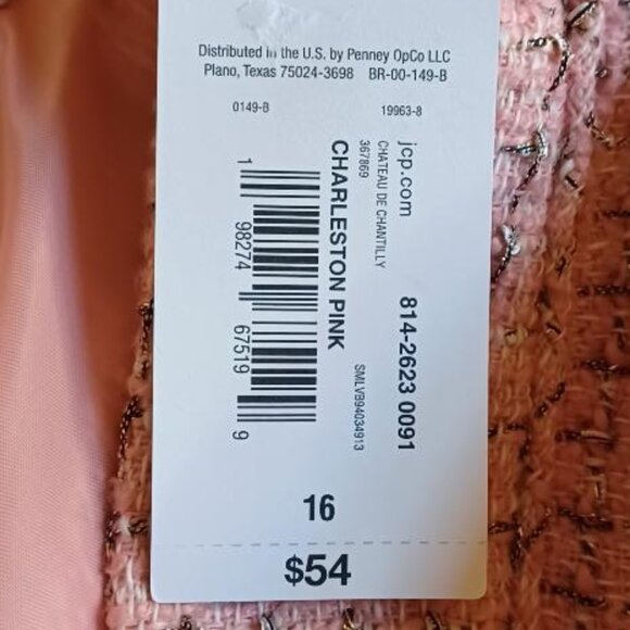 NEW! Liz Claiborne "Charleston Pink" Tweed Pencil Skirt Size 16 - Picture 8 of 9